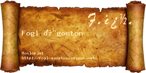 Fogl Ágoston névjegykártya